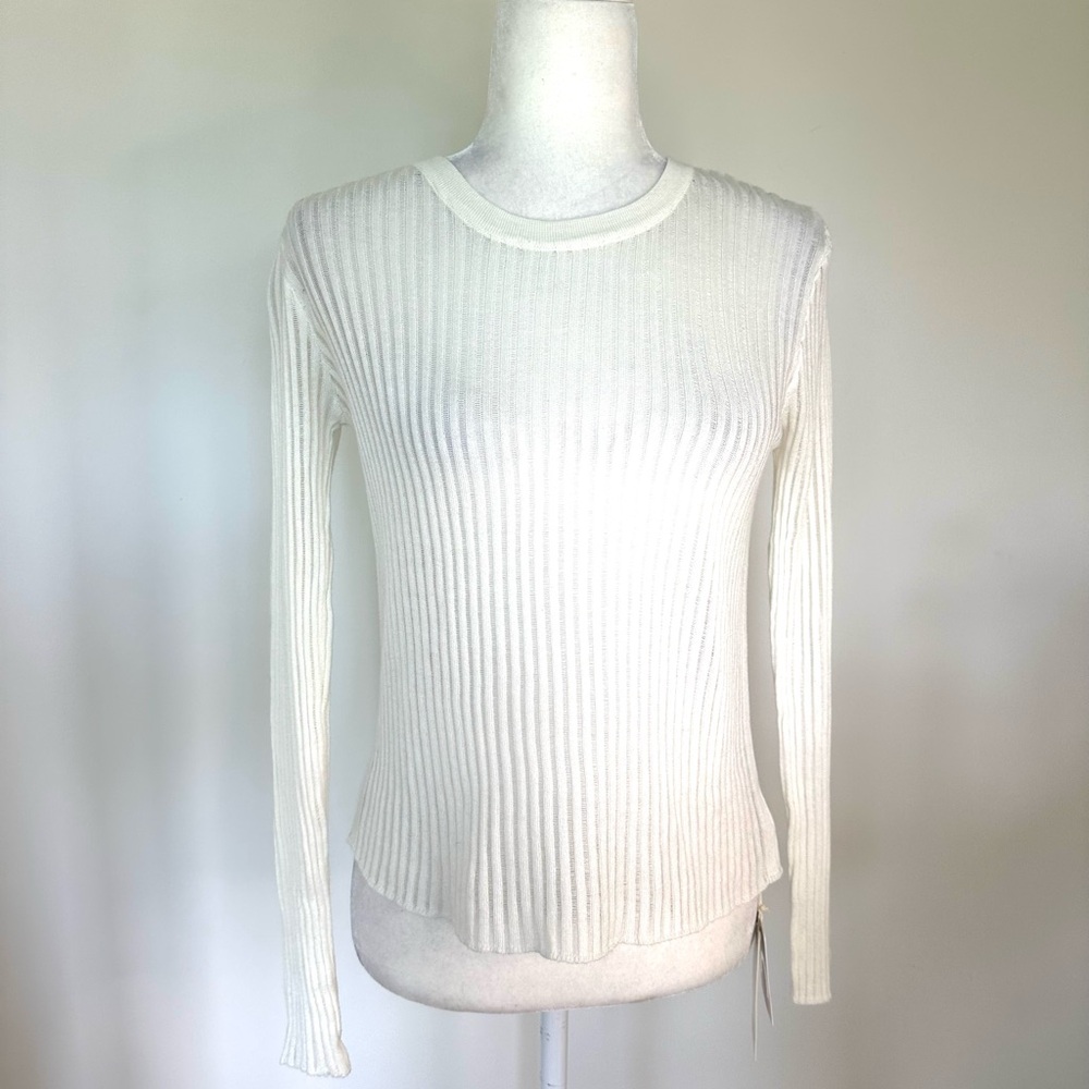 NWT Commense See Through Ribbed Knit Mesh Top - Picture 6 of 16